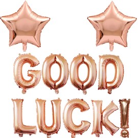 Good Luck Banner,Rose Gold Party Decoration Balloons Ideal for Women Man Leaving Party Supplies