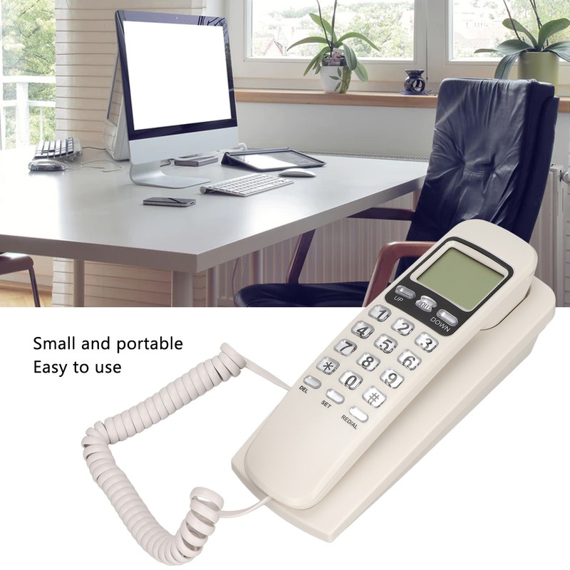 Wired Wall Phone Multifunctional Calendar LCD Display Caller ID Landline