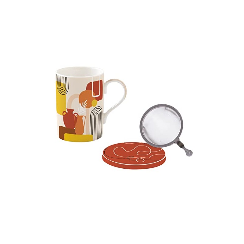 Easy Life Teebereiter 35 cl aus Porzellan mit Edelstahlfilter