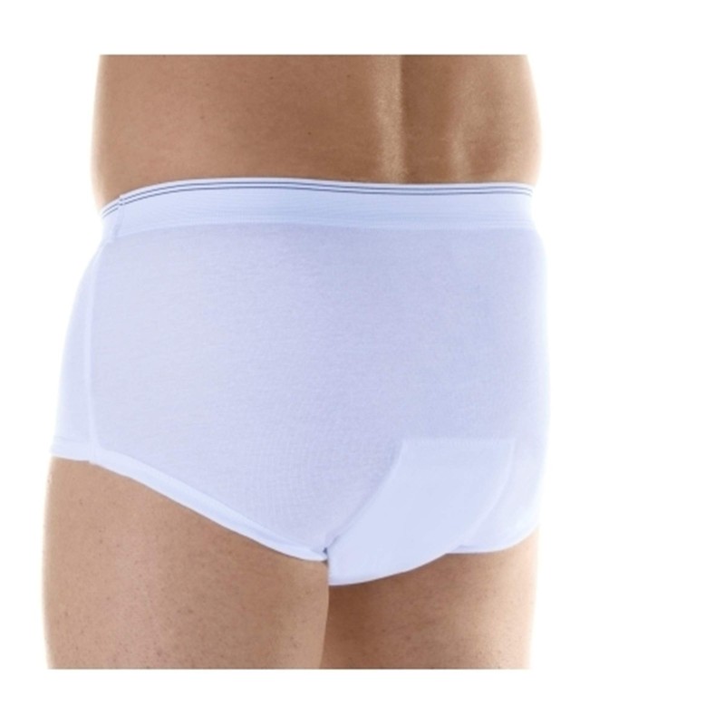 1-Pack Men's Maximum Absorbency Washable Reusable Bladder Control Briefs White