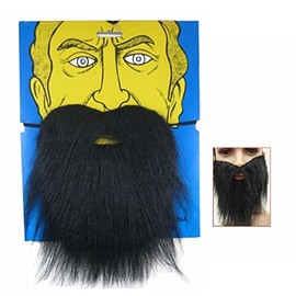 Fake Mustache Eyebrow for Costume Ball Fancy Dress Cosplay Party (Black Beard)