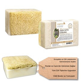 Organicsun Doğal Kabak Lifli Eşek Sütü Sabunu 120 Gr Tüm Cilt Tipleri İçin Kırışıklık ve Yaşlanma Karşıtı B ve E Vitaminli