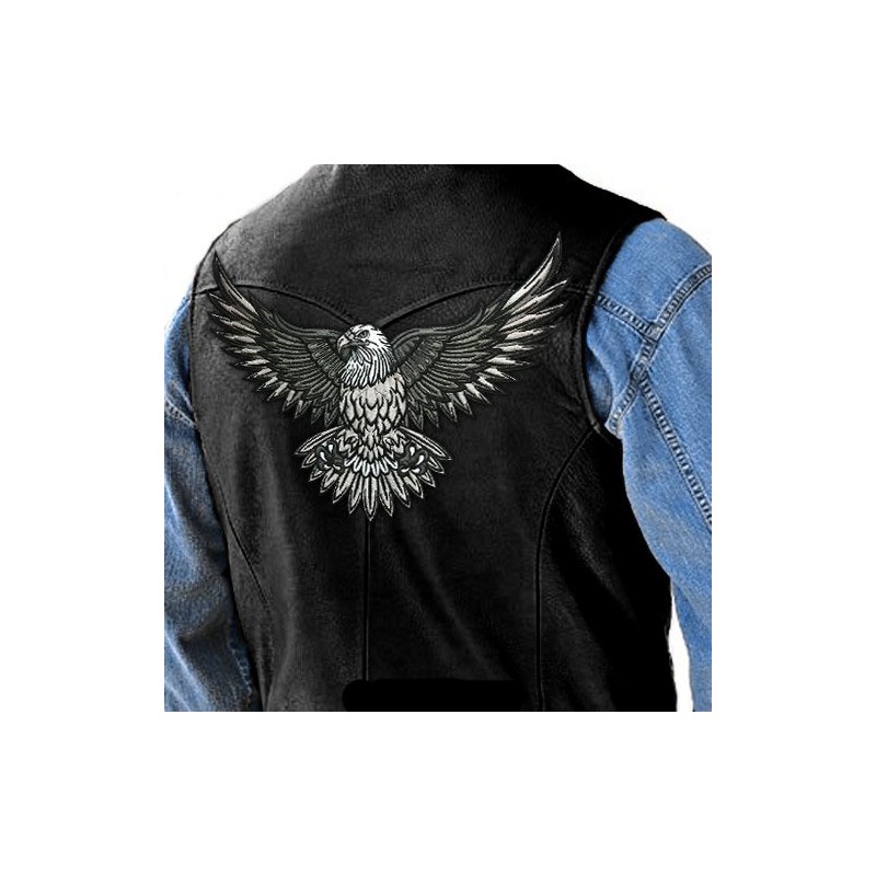 VEGASBEE Bald Eagle Large Embroidered Iron-On Patch 12" by 9.5"