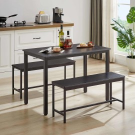 Dining Table Bar Table with 2 Dining Benches Chair for Kitchen Breakfast Table Living Room Party Room Usecolor: 4, Size: AS show