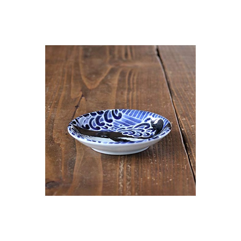 Minoru Touki Mino Ware Shiranami Whale 100 Plates 3-Piece Set