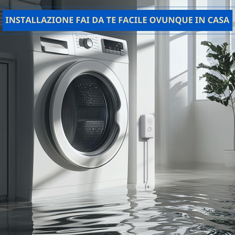 BSEED Allarme Acqua Smart, Nessun Hub Richiesto, Sensore Acqua Wi-Fi