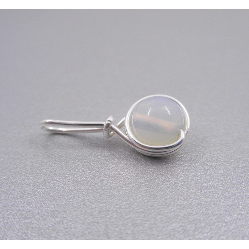 Filigree pendant - opal - silver-plated