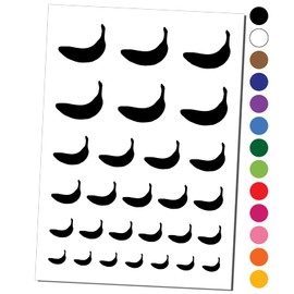 Banana Fruit Temporary Tattoo Water Resistant Fake Body Art Set Collection - Black (One Sheet)