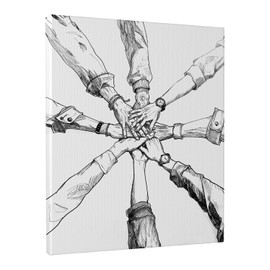 Teamwork Wall Art Canvas 12x16 Inch - Motivational Office Decor for Collaboration, Inspirational Gifts for Leaders and Teams (Framed)