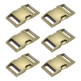 PATIKIL 6 Pack Metal Quick Side Release Buckles 20 mm/3/4 Inch, Dog Collar Buckles Clip for Straps Webbing Paracord Bracelet Dog Collar Bag Backpack Belt, Bronze Tone