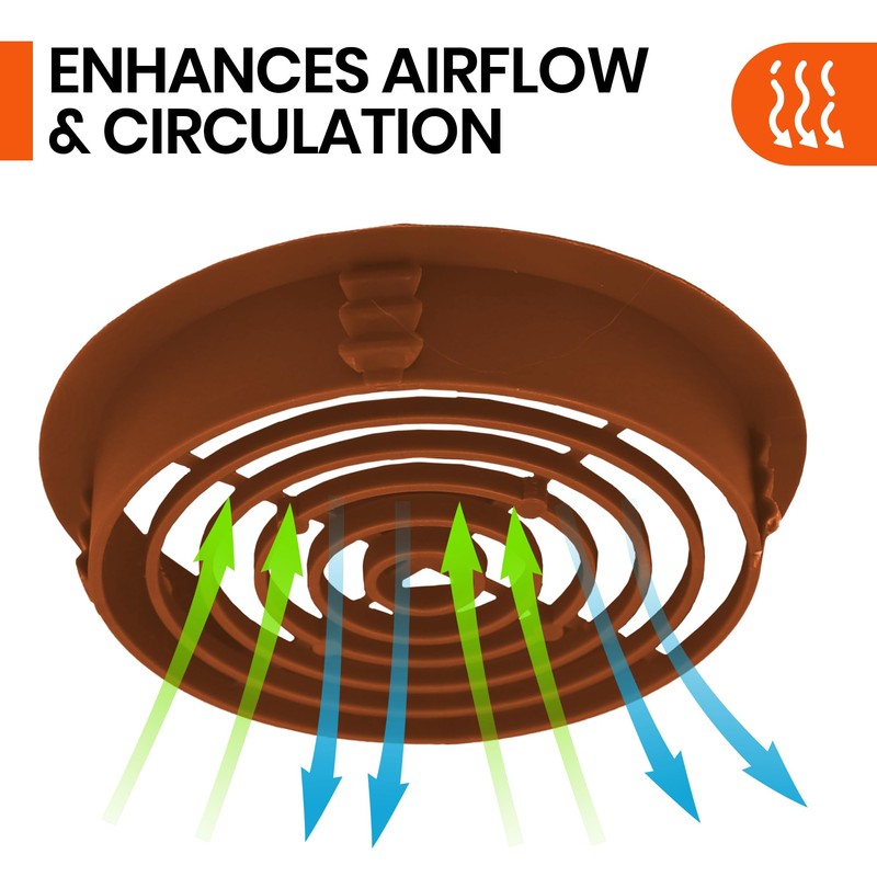 10 x Golden Oak, Tan Plastic 70mm Round Soffit Air