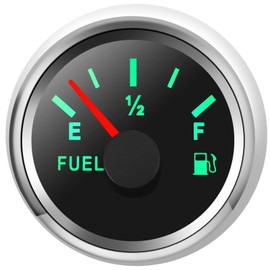 2" Fuel Level Gauge 8 Color Backlight 5 Signals Adjustable 0-190ohm,0-180ohm,10-180ohm,240-33ohm,240-30ohm,Fuel Gauge Kit for Boat Car RV Truck Vehicle Motorcycle