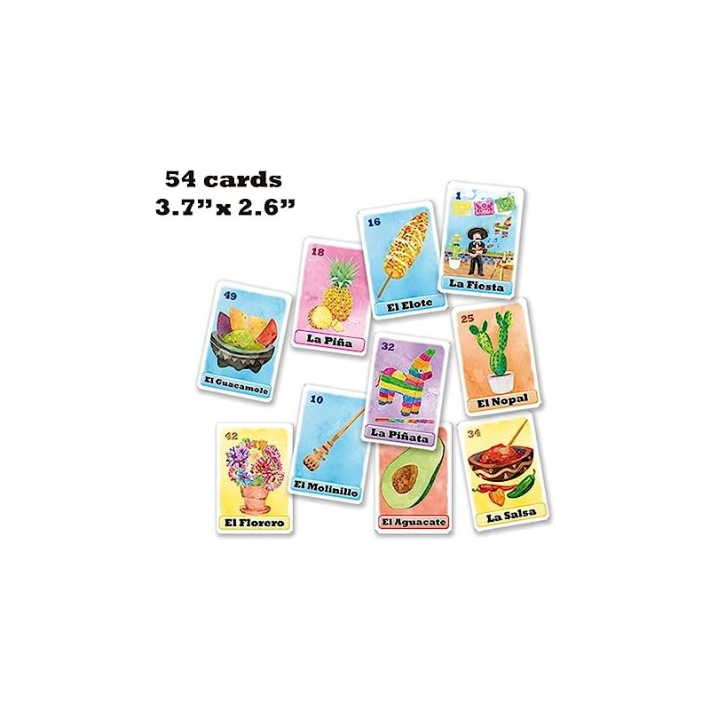 Loteria Fiesta - Tamaño Jumbo en Español, para 10 Jugadores