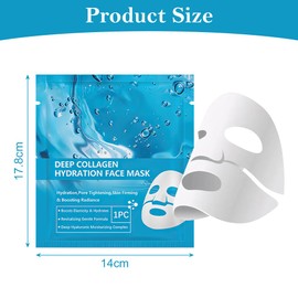 LOPHE Collagen Mask, Pack of 4 Collagen Mask, Hydrating Overnight Mask, Soothing, Moisturising, Collagen Real Deep Mask for All Skin Types, Blue