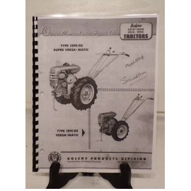 Bolens Versa-Matic Walk-Behind Tractor Owner & Parts Manual 15fc02-15fd2 +others