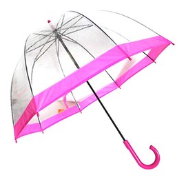 Vista International 9200P Clear Bubble Umbrella/Pink Border