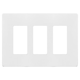 TG Screwless Decorator Wall Plates Child Safe Outlet Covers, Size 3-Gang 4.50" H x 6.30" L, Unbreakable Polycarbonate Thermoplastic, Glossy, White (1 Pack)