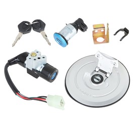 Thomletha Ignition Switch Fuel Cap Seat Lock Keys Set Replacement for Honda Grom 125 AC MSX Motrac M2 M3 Skyteam M3 2014 2015 Replacement for 35010-K26-910