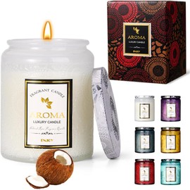 Nasjac Velas Aromaticas Vela Cera de Soja (7oz), Velas Perfumadas 100% Natural, Vela Lavanda/Rosa/Ámbar 200g, Para Relajantes Y Meditación, Regalo para Mujer Regalo Día de la Madre, Regalos de Navidad