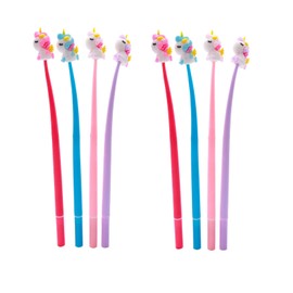 Altaroo 8 Stück Shake Kugelschreiber Set, Kindergeburtstag Mitgebsel Set Einhorn, Lustige Gelschreiber mit Cartoon-Muster für Schule, Mitgebsel Kindergeburtstag 5 6 7 8 9 10 Jahre, Gastgeschenke Kind