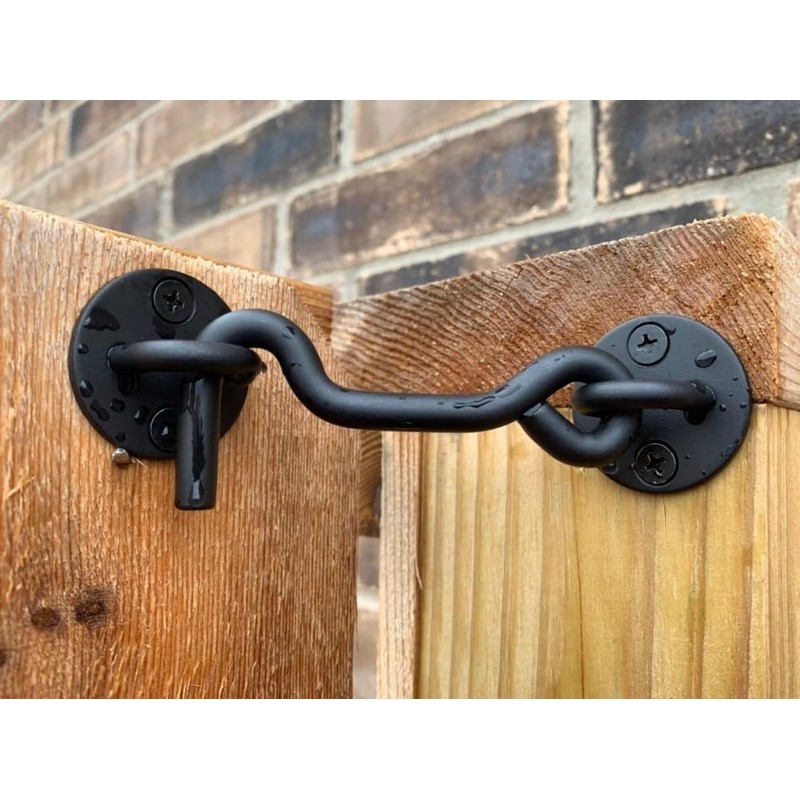 (2 Pack) Raswik 4" Privacy Hook and Eye Gate Latch