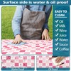 Picnic Table Cover with Bench Covers, Checkered Bownot Elastic Edges