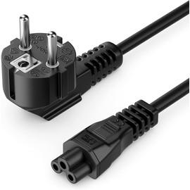 e-Scooter Charging Cable Power Cable Suitable for Ninebot MAX G30, G30D, G30D2 and F65D with Angled Power Plug without Internal Charger and Length of One Metre
