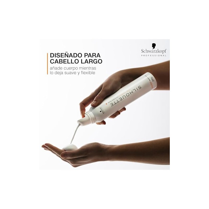 SILHOUETTE Espuma Flexible Hold, Fijación Duradera, Volumen y Brillo 200