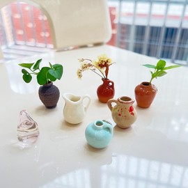 Cowenhey 8PCS Mini Vase Magnets - Mini Ceramic Vase Refrigerator Magnets, 3D Ceramic Flower Vase for Fridge Magnets Kitchen Office Decoration Gifts