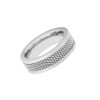 Geoffrey Beene Men's 7mm Stainless Steel Polished Edge Mesh Ring
