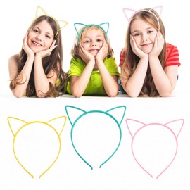 Rhoxshy Plastic Cat Ears Headband Cat Headbands for Girls Women Multicolor Head Hoops Sawtooth Kitty Ears Hairbands (10 colors)