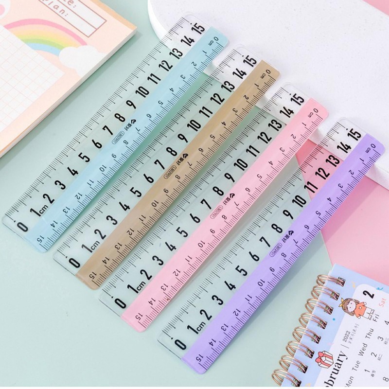 BOJIDO Plastic Ruler, 5.9 inches (15 cm), Shatter Proof, Easy-to-Read