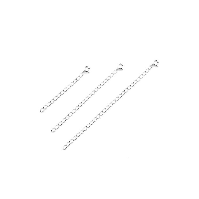 Solid 925 Sterling Silver Chain Extender For Necklace/Bracelet Extension (2