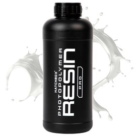 HATCHBOX 8K 3D Printer Resin Pro, High Precision Low Odor UV Curing 405nm Photopolymer 3D Printing Resin Liquid for LCD DLP Printing, 1000g White