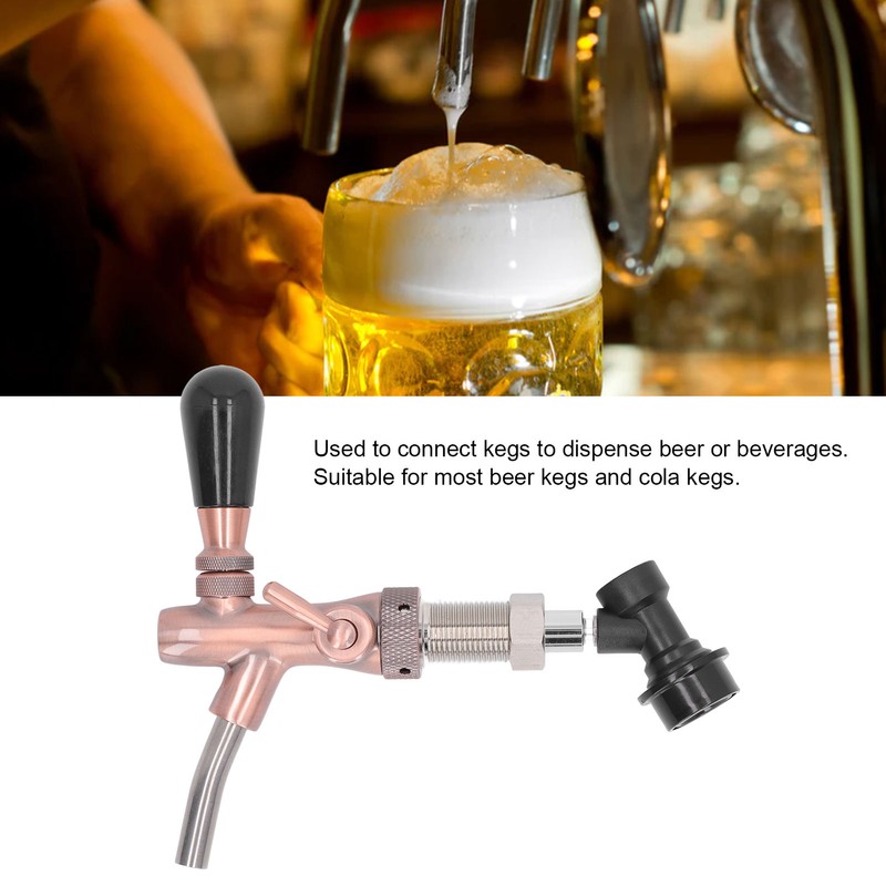 G5/8 Beer Faucet Brass Stainless Steel Beer Tap Adjustable Beer