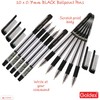 Goldex Kwiker Ball Pen BLACK 10 x 0.7mm Smooth Ballpoint