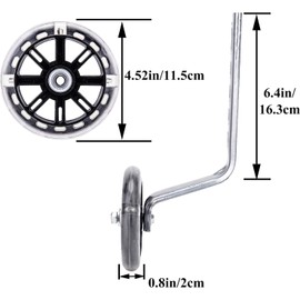 Bike Training Wheels, Bicycle Auxiliary Wheel, Kids Training Wheels, bicycle stabiliser mounted Kit, Children's Riding Flash Silent Stabiliser, Compatible for Bikes of 12-20 Inch, Black