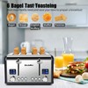 KitchMix Toaster 4 Slice, Bagel Stainless Toaster with LCD Timer,