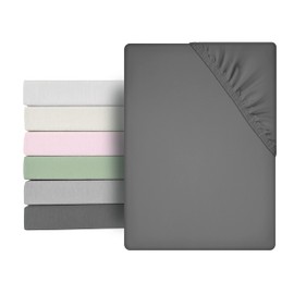 BEAUTEX Microfibre Fitted Sheet, Lightweight and Soft Premium Quality (90 x 200 x 30 cm, Dark Grey)
