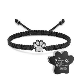 zeqingjw Pet Cremation Bracelet for Ashes Adjustable Dog Cat Memorial Urn Bangle Stainless Steel Animal Ashes Keepsake Jewelry for Men Women