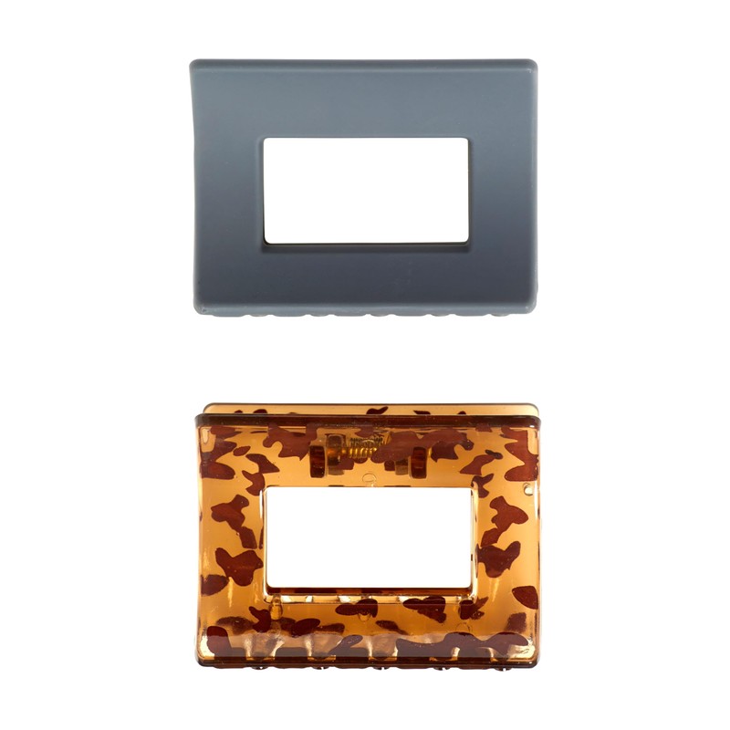 Goody SlideProof Square Claw Clips - 2 Ct, Black &