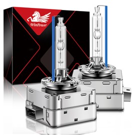 WinPower D1S Xenon HID Headlight Bulb, 8000K Ice Blue White 35W Metal Stents Base High Low Beam Replacement Lights, Pack of 2