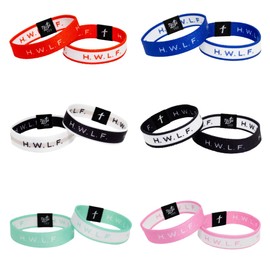 Truthful Lips HWLF Bracelets - He Would Love First - WWJD Bracelets (Black, 7 in (Regular))