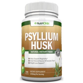 NutriONN PSYLLIUM HUSK CAPSULES - 1450mg Per Serving - 240 Capsules - Premium Product