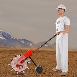 FALUSHAN Hand-Pushed Roller Seeder, 10-Nozzles Garden Sowing Portable Multi Functional Precision Manual Seed Planter Conveyor Belt Sowing Tools for Growing Corn, Peanuts,Cotton, Mung Beans