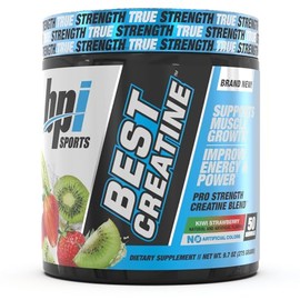 BPI Sports Best Creatine - Creatine Monohydrate, Himalayan Salt - Strength, Pump, Endurance, Muscle Growth, Muscle Definition - No Bloat - Kiwi Strawberry - 50 Servings - 9.07 Oz