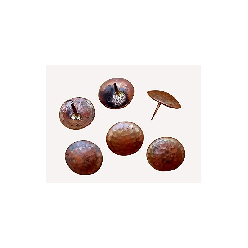 1 1/2 Inch, Round Hammered Clavos, Solid Copper, Decorative Door