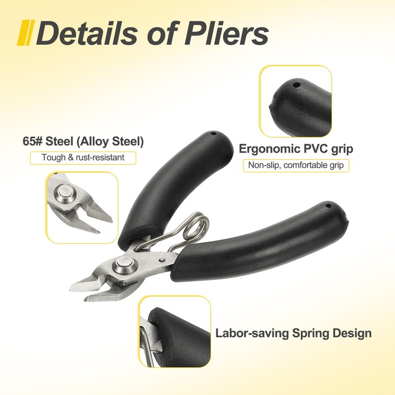 sourcing map Wire Cutter 4" Mini Small Side Cutters with