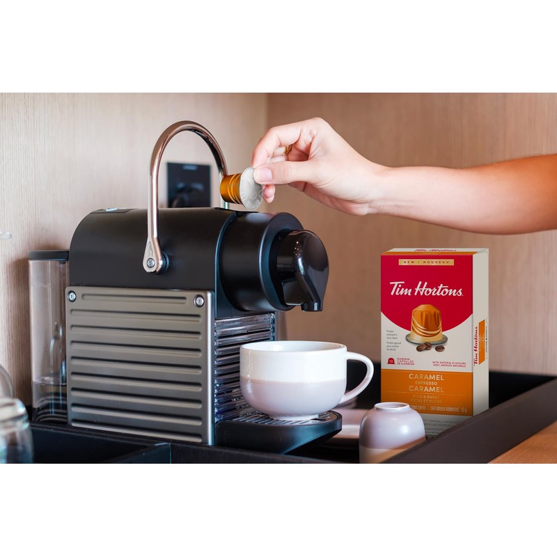 Tim Hortons Caramel Espresso Capsules, Nespresso Original Line Compatible Capsules,