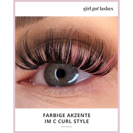 GirlGotLashes Accent Lashes Everlashing Love Handmade Eyelash Extensions with Colour Accents Individual Eyelashes Vegan